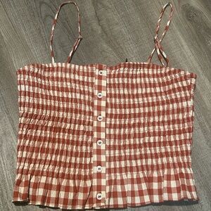 Zara gingham crop top stretchy, medium